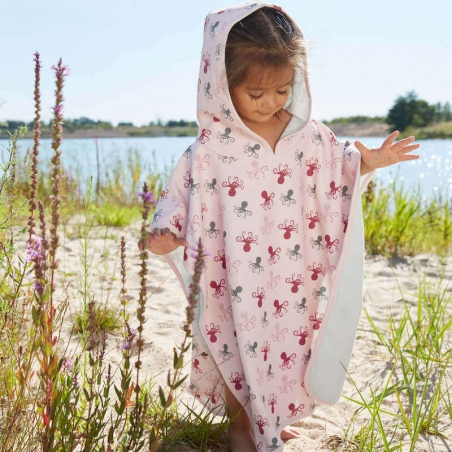 Poncho De Plage Anti Uv Splash Fun Lassig Octopus Rose