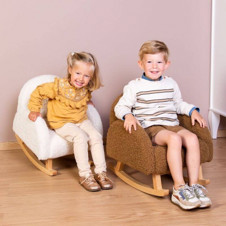 Fauteuil a Bascule pour Enfant Teddy Brun Childhome