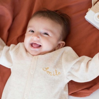Pyjama Bébé en Velours Smile Trois Kilos Sept