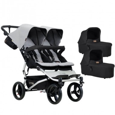 Pack Poussette Double Duet V 3 Silver 2 Nacelles Carrycot Plus